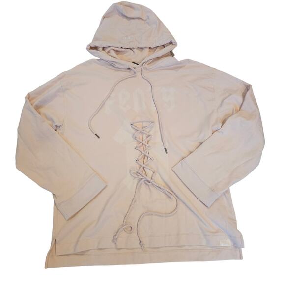 Fenty x Puma Rihanna Light Pink Corset Hoodie Sweatshirt sz Medium Streetwear - Picture 1 of 9